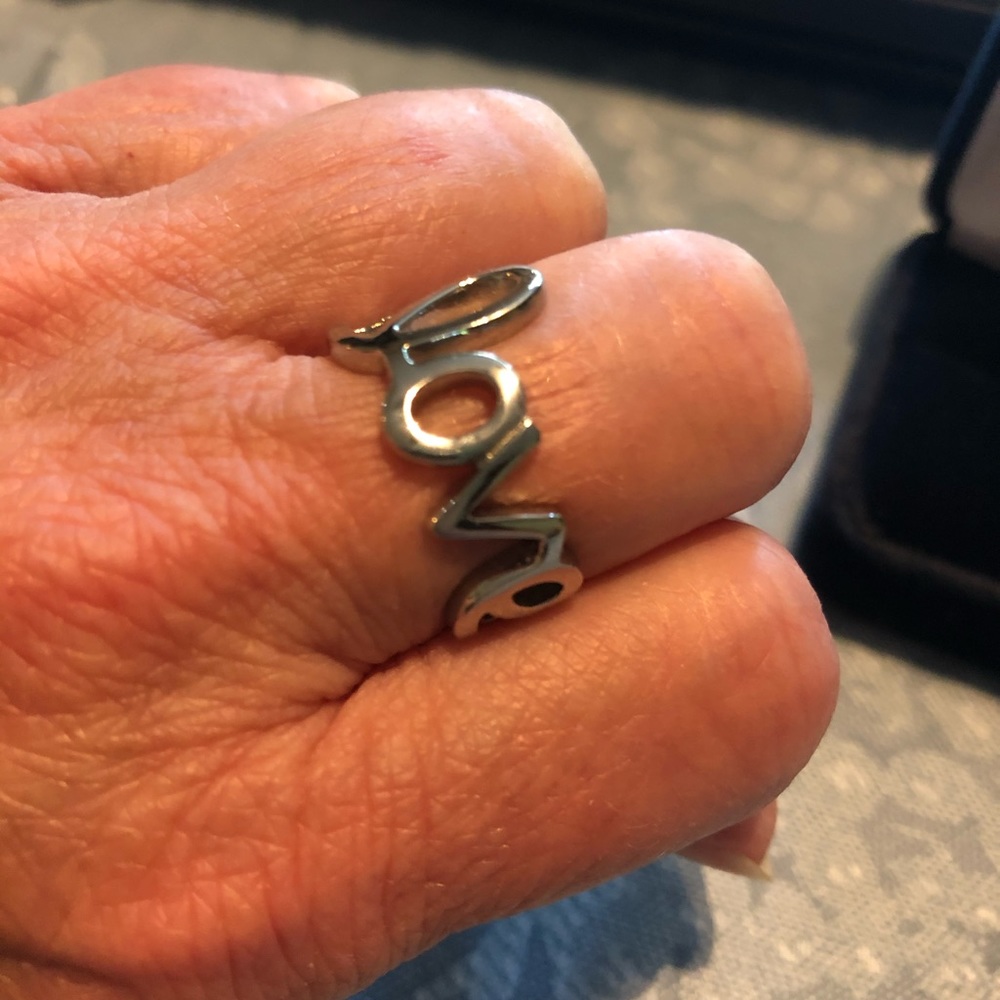 STAINLESS STEEL LOVE RING SIZE 7 - Picture 2 of 2